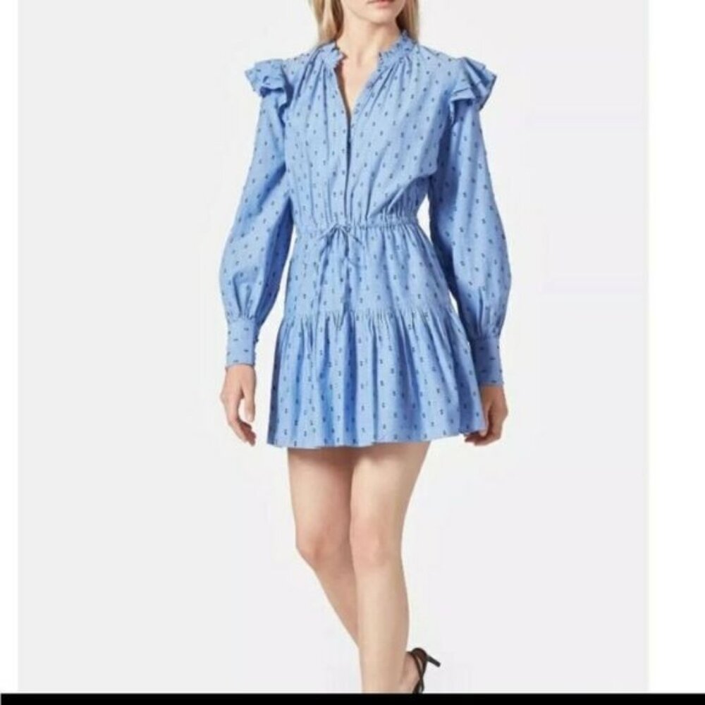 Joie Monesa Ruffle Trim Cotton Spring Dress Size M NWT